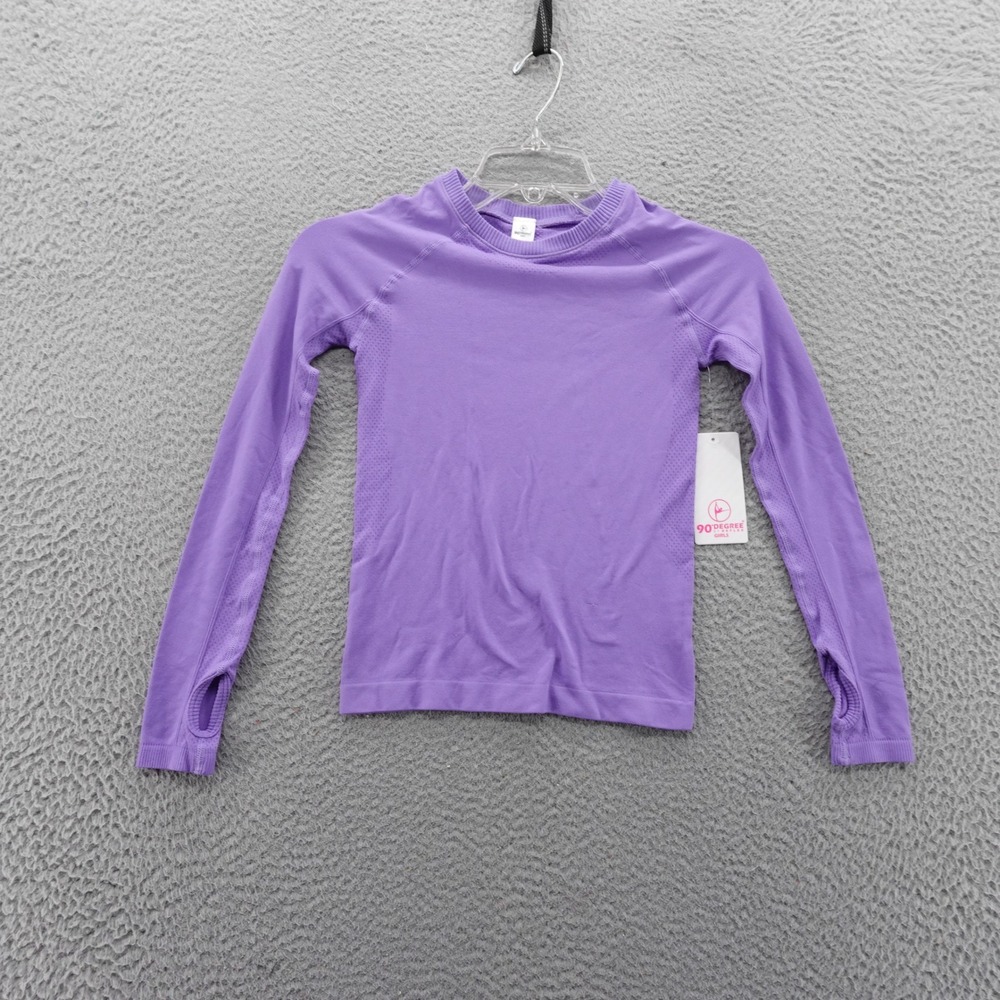 90‎ Degree by Reflex Girls Seamless Zaia Long Sleeve Top Purple Large NEW